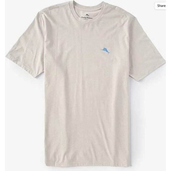 Tommy Bahama Two Second Workout T-Shirt Men’s Small Oatmeal Short Sleeve Tee - Picture 2 of 6